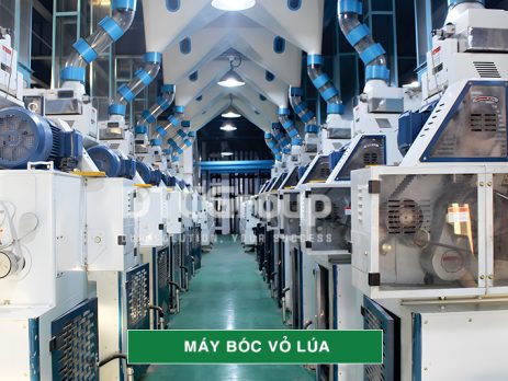 Toàn cảnh máy bóc vỏ lúa trong nhà máy