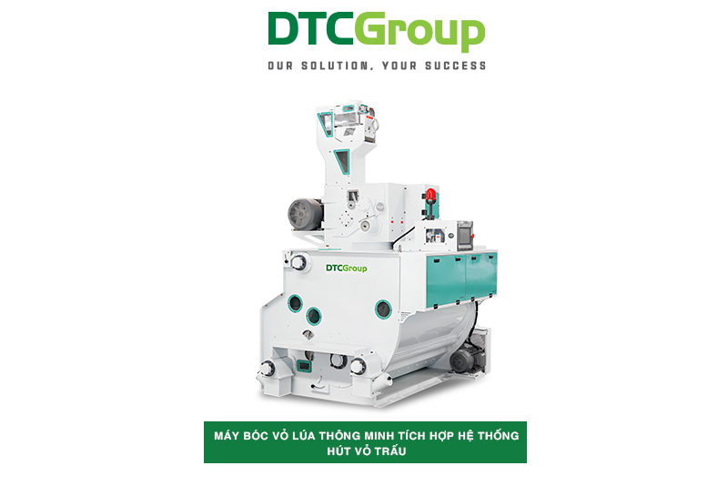 Máy bóc vỏ lúa thông minh và tích hợp máy hút vỏ trấu