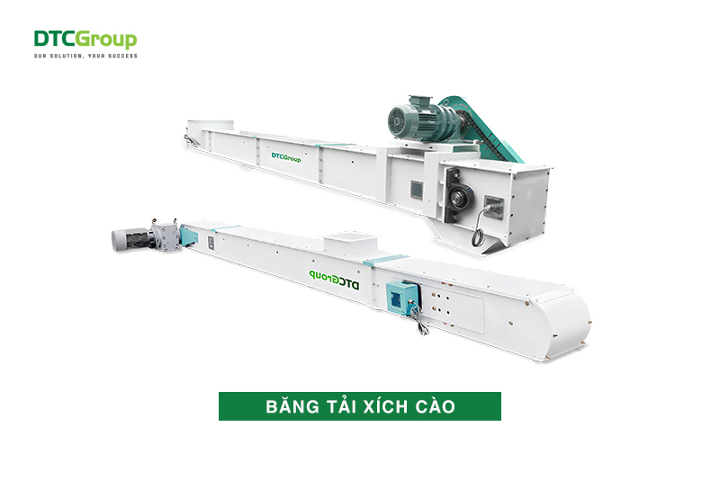 Băng tải xích cào giúp cấp liệu các dạng bột