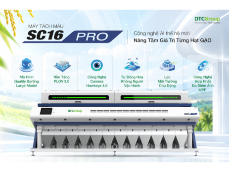 Máy tách màu gạo SC16 Pro và các công nghệ phân loại nổi bật của DTCGroup